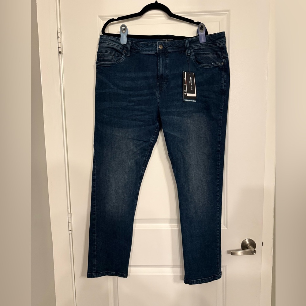 Kenneth Cole Men’s Wilkes Relaxed Fit Dark Wash Jeans NWT Size 40x30